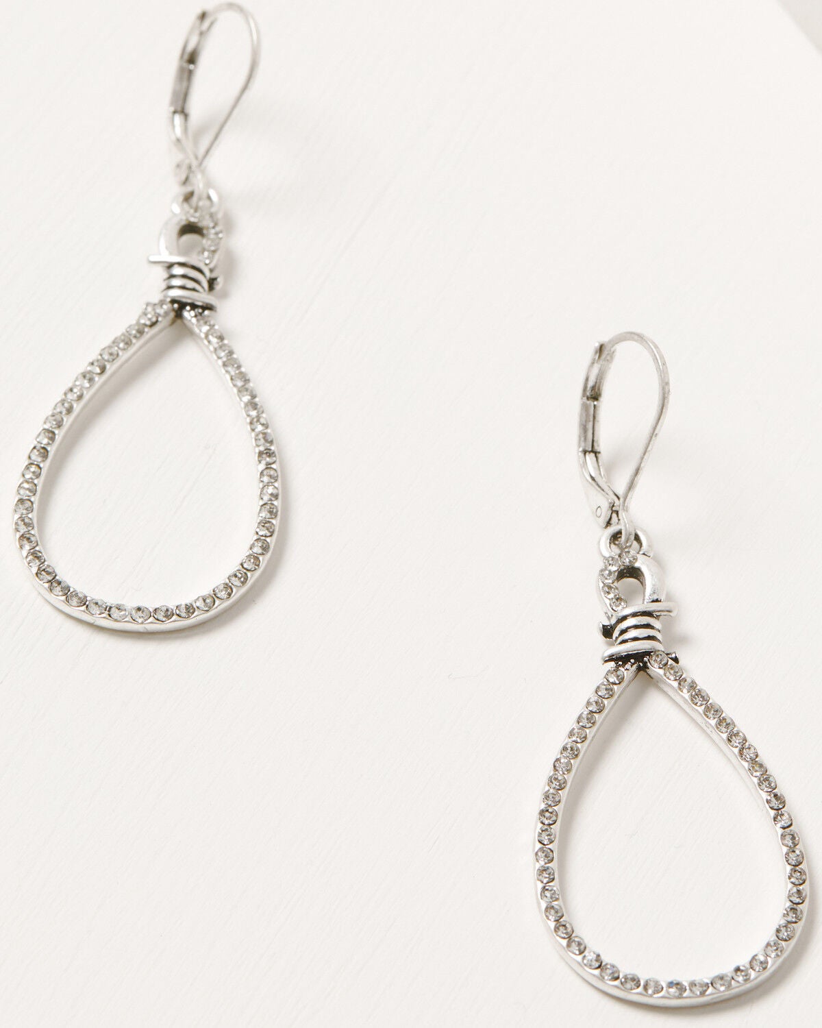 Lainey Wilson Women's Barbed Wire Embellished Earrings, Silver, hi-res