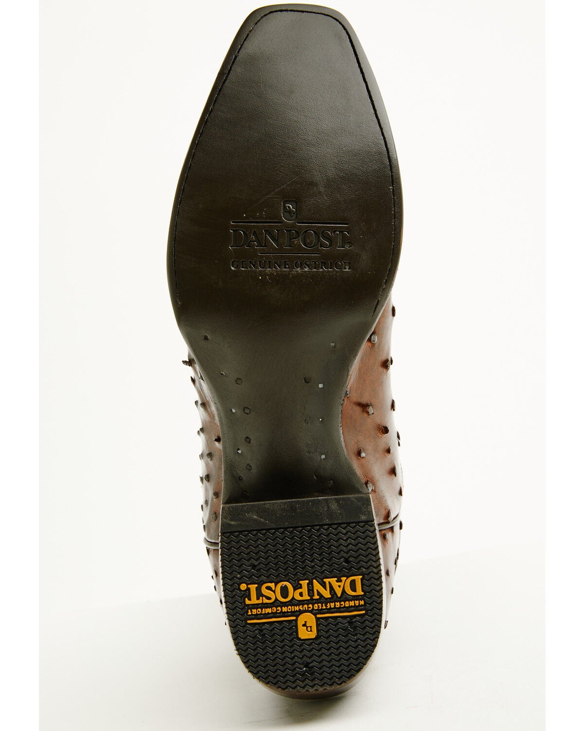 Image #7 - Dan Post Men's Marco Exotic Full Quill Ostrich Tall Western Boots - Square Toe, Brass, hi-res