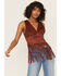 Image #1 - Rock & Roll Denim Women's Studded Sleeveless Corset, Rust Copper, hi-res