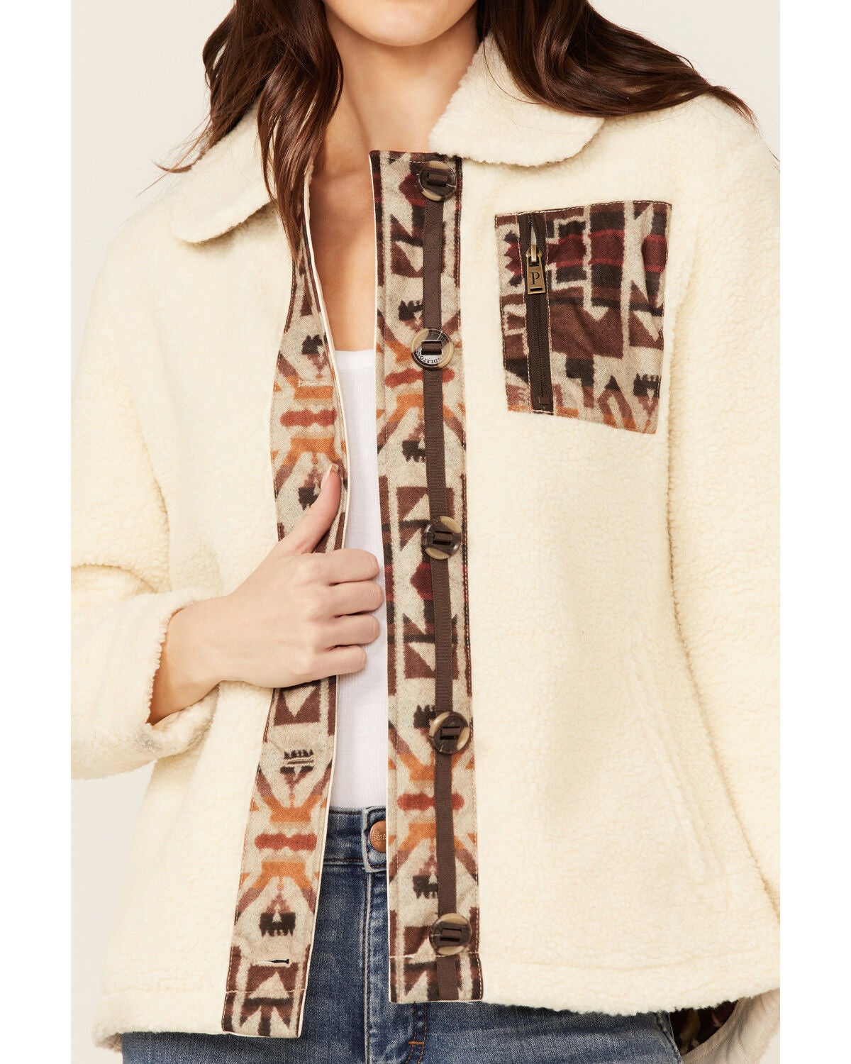 Image #2 - Pendleton Women's Natural Larkspur Fleece Jacket, , hi-res
