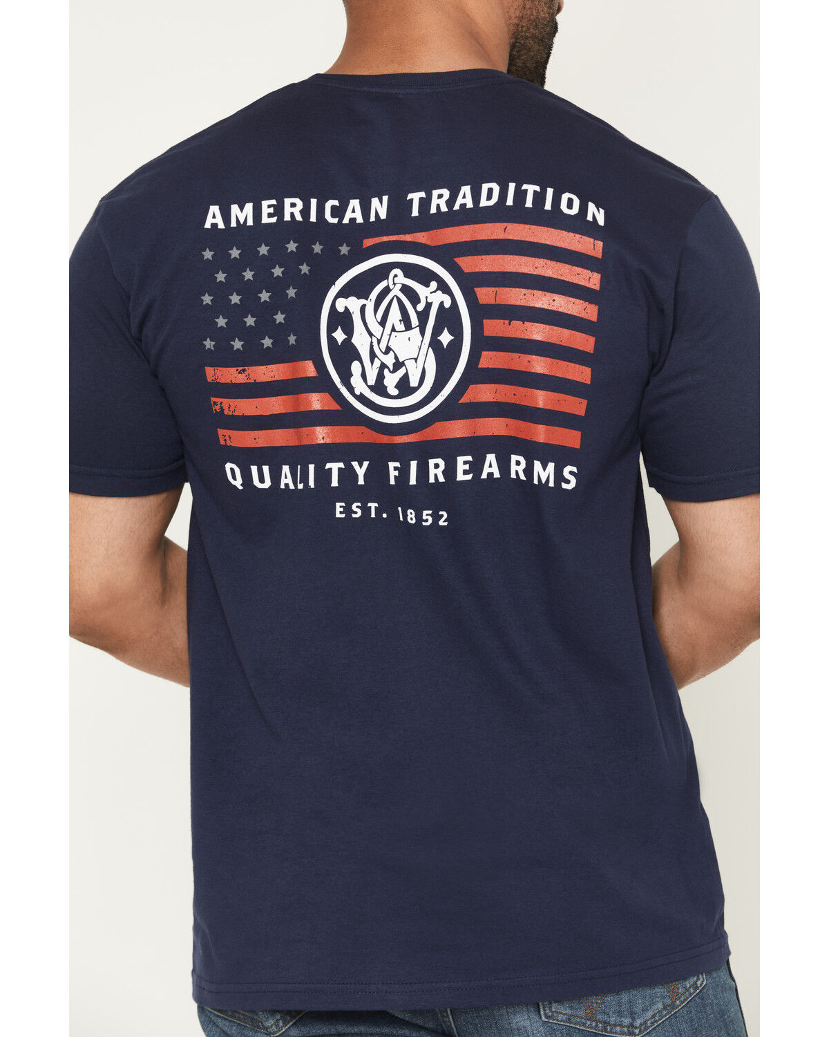 Image #4 - Smith & Wesson Men's American Tradition Short Sleeve Graphic T-Shirt, Navy, hi-res