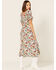 Rock & Roll Denim Women's Floral Print Puff Sleeve Dress, Red/white/blue, hi-res