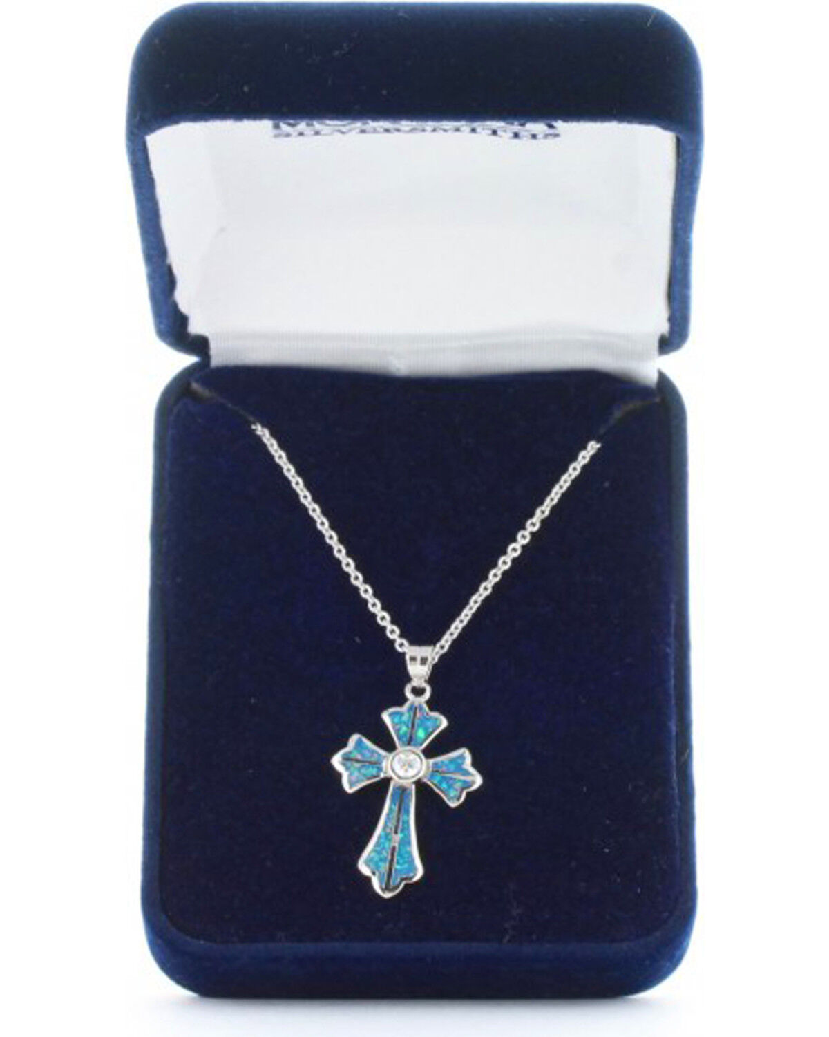 Image #2 - Montana Silversmiths Women's River of Lights Cross Necklace, Silver, hi-res