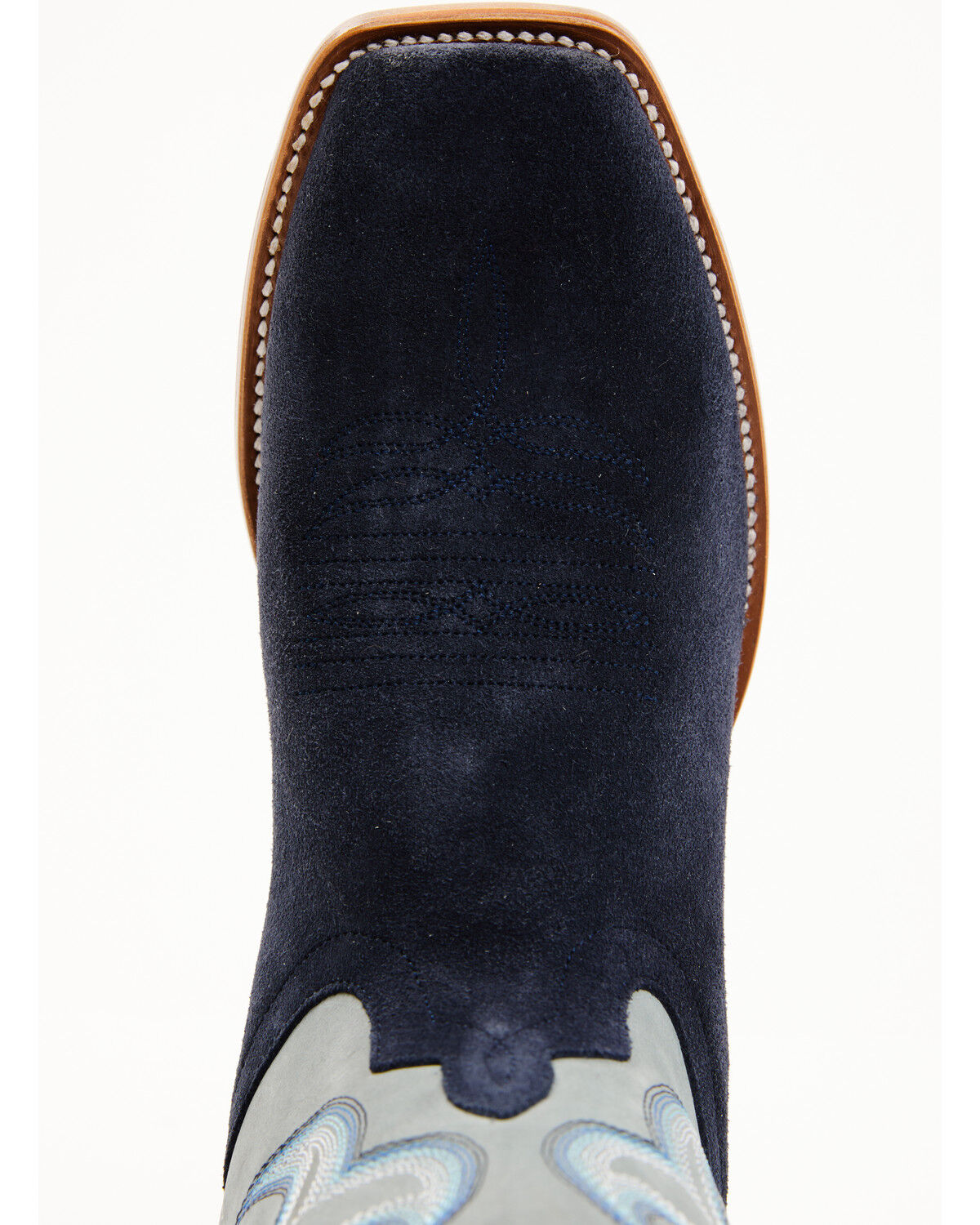 Image #6 - Horse Power Men's Marine Roughout Western Boots - Broad Square Toe, Navy, hi-res