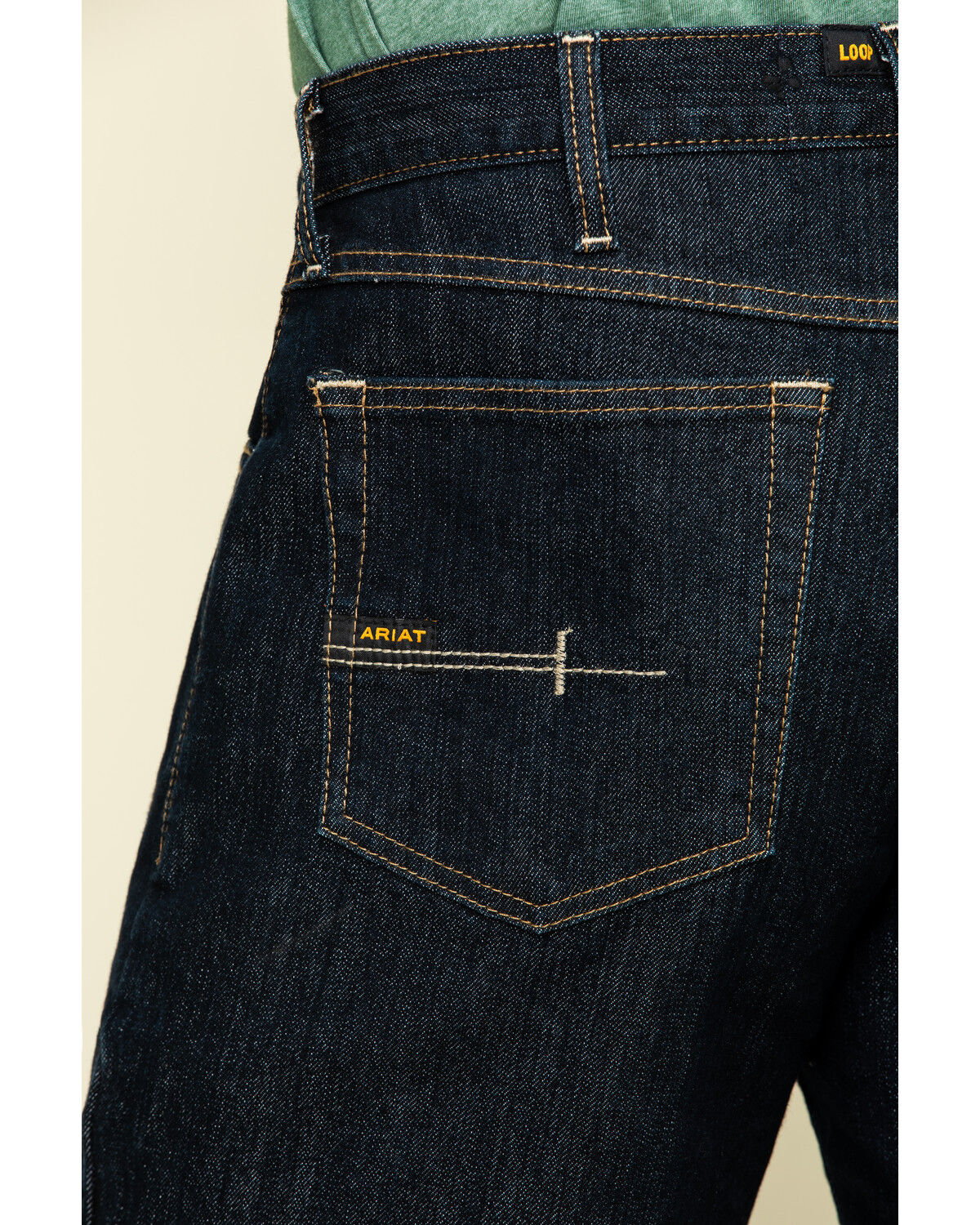 Image #4 - Ariat Men's M4 Rebar Durastretch Flannel Lined Low Bootcut Work Jeans - Big, Blue, hi-res