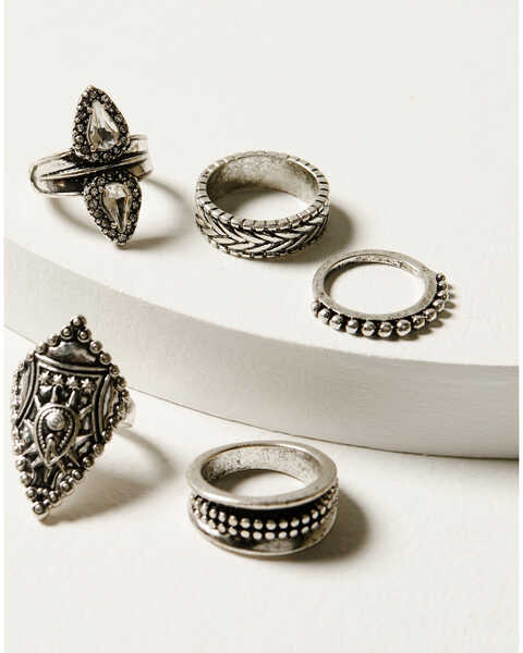 Image #1 - Idyllwind Women's Fairmont 5-Piece Silver Ring Set, Silver, hi-res