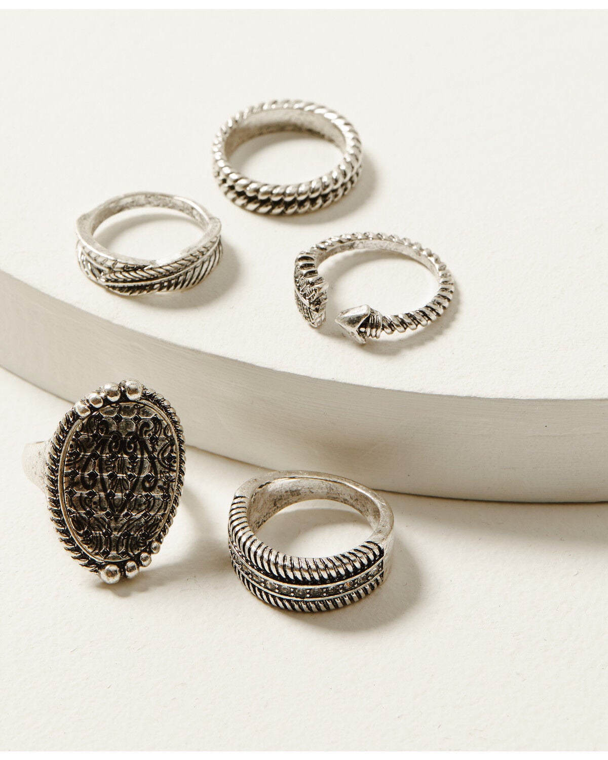Idyllwind Women's Silver Picadilly 5-piece Ring Set, Silver, hi-res