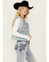 Image #3 - Miss Me Women's Denim Sequins Plaid Vest, Medium Blue, hi-res