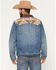 Image #4 - Cody James Men's Southwestern Blanket Yoke Unlined Denim Jacket, Medium Wash, hi-res