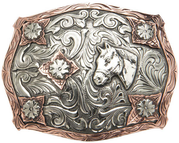 Image #1 - AndWest Vintage "Stanton" Two-Tone Horse Head Buckle, Two Tone, hi-res