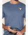 Image #3 - Cody James Men's Bull Skull Embroidered Short Sleeve Graphic T-Shirt, Slate, hi-res