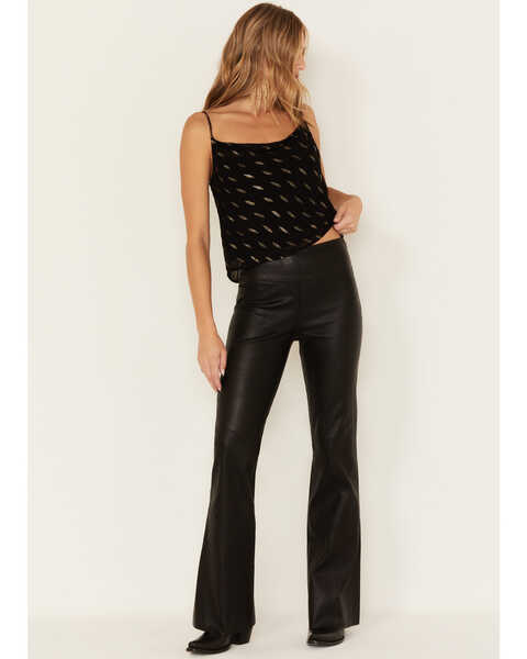 Image #1 - Idyllwind Women's Lindsay Leather Flare Pants, Black, hi-res