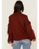 Image #4 - Rock & Roll Denim Women's Fringe Cable Knit Sweater, Rust Copper, hi-res