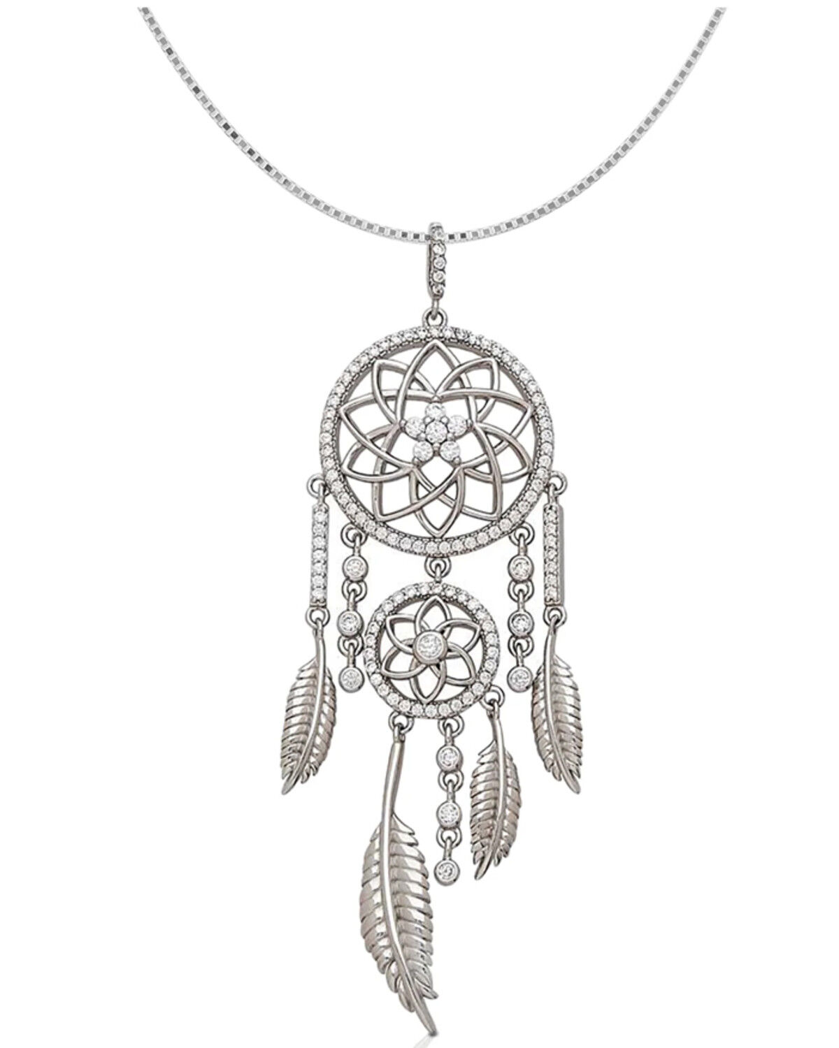Image #1 - Kelly Herd Women's Silver Dreamcatcher Pendant Necklace, No Color, hi-res