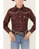 Image #3 - Cowboy Hardware Boys' Barbed Wire Long Sleeve Snap Western Shirt , Rust Copper, hi-res