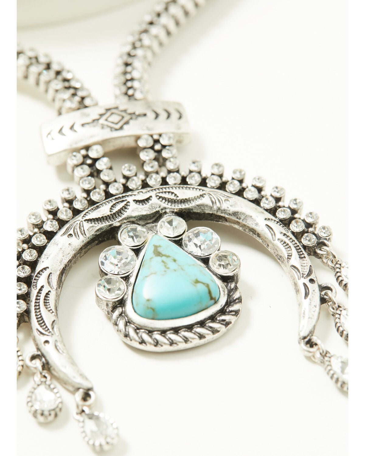 Image #2 - Idyllwind Women's Suncrest Rhinestone Squash Blossom Necklace, Silver, hi-res