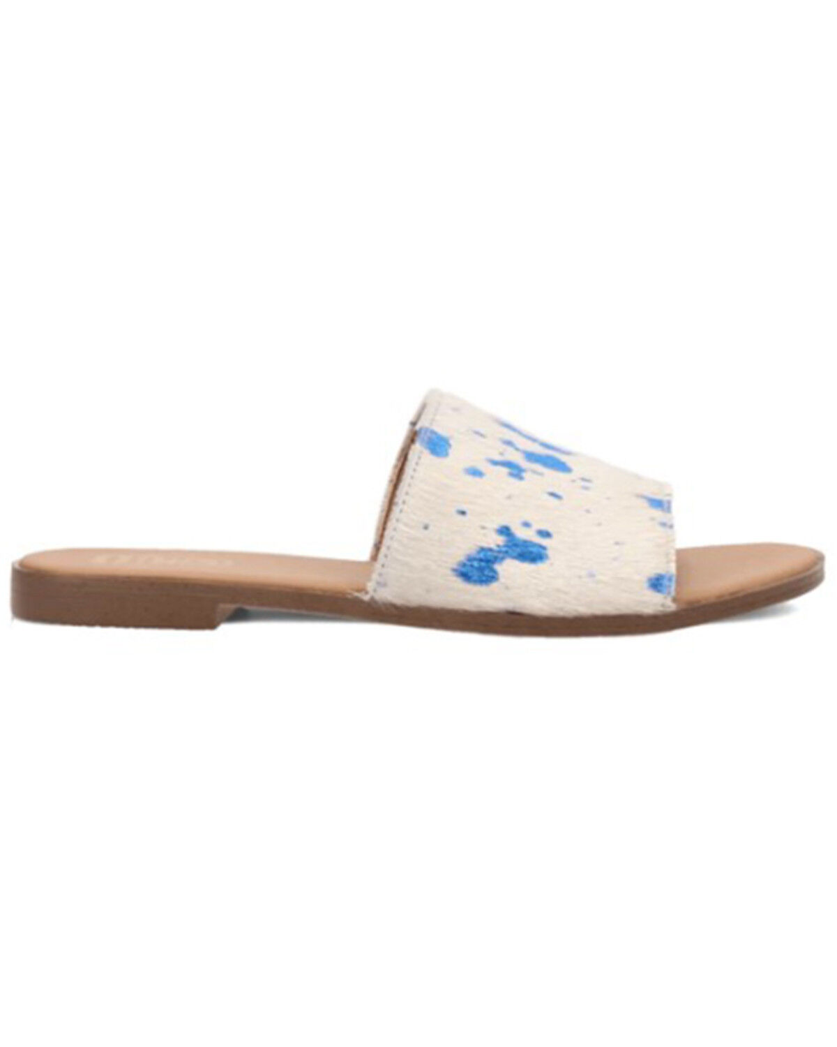 Image #2 - Dingo Women's Metallic Hairon Moo Moo Sandals, Blue, hi-res