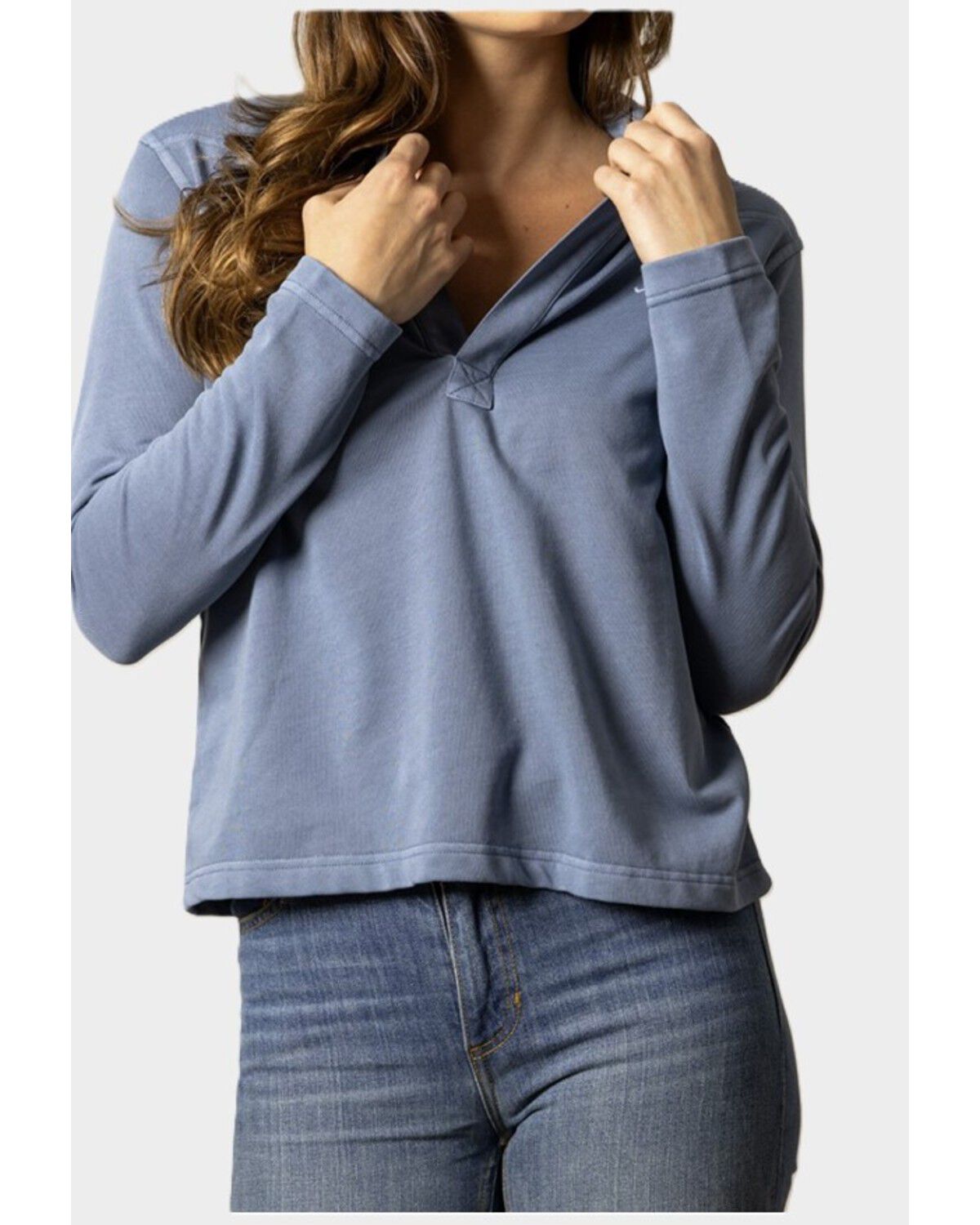 Image #1 - Kimes Ranch Women's Abby Solid Long Sleeve Shirt, Blue, hi-res