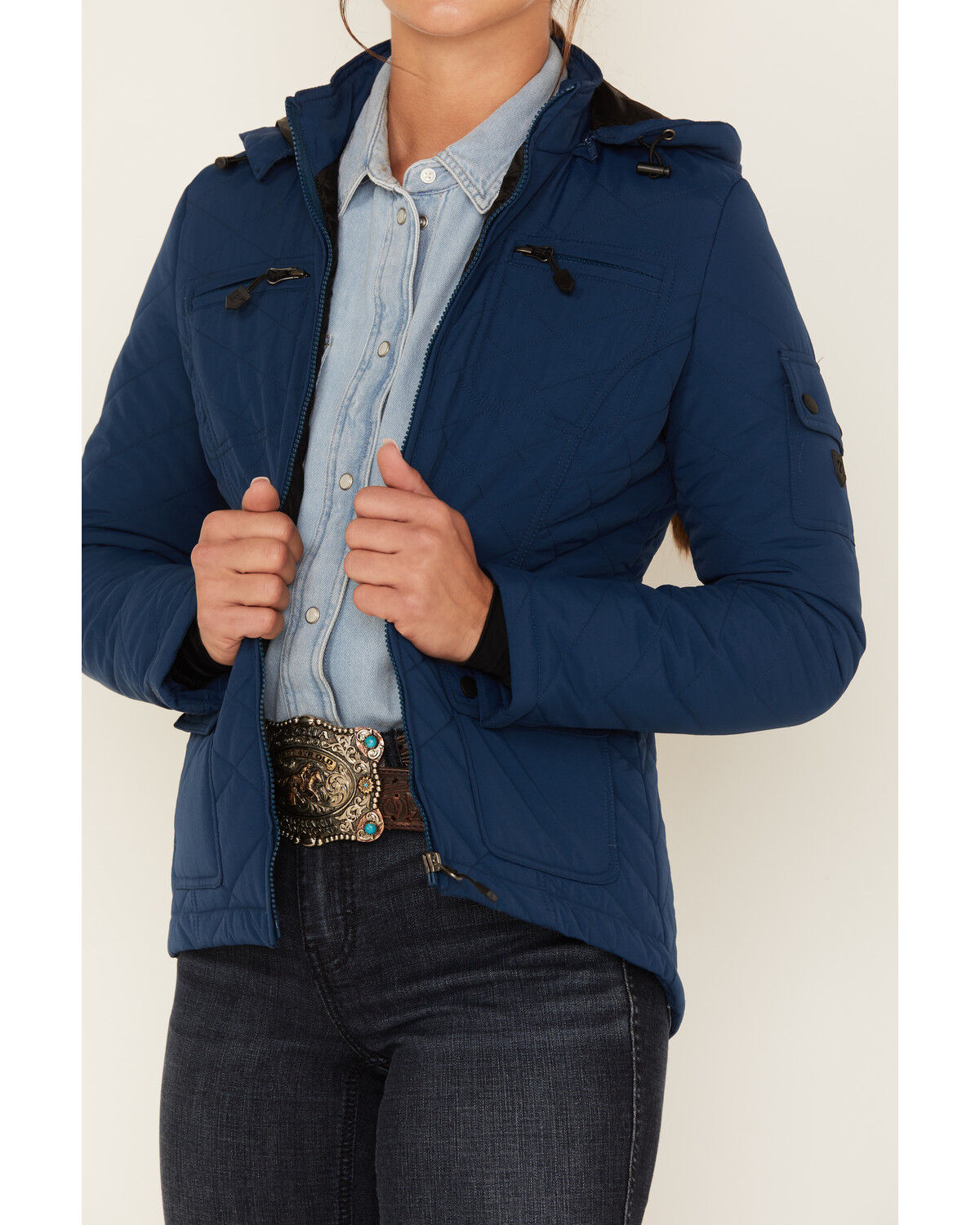 Image #3 - RANK 45® Women's Ultimate Legacy Quilted Coat, Navy, hi-res