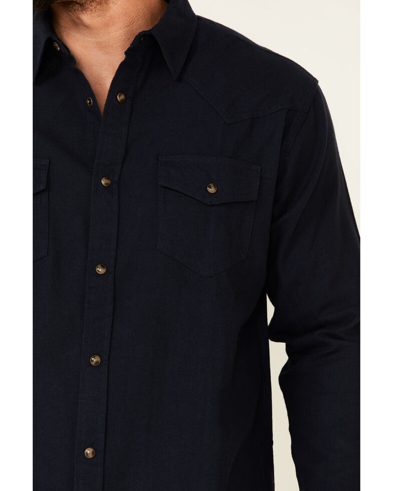 Cody James Men's Solid Navy Rock Long Sleeve Snap Western Flannel Shirt , Navy, hi-res