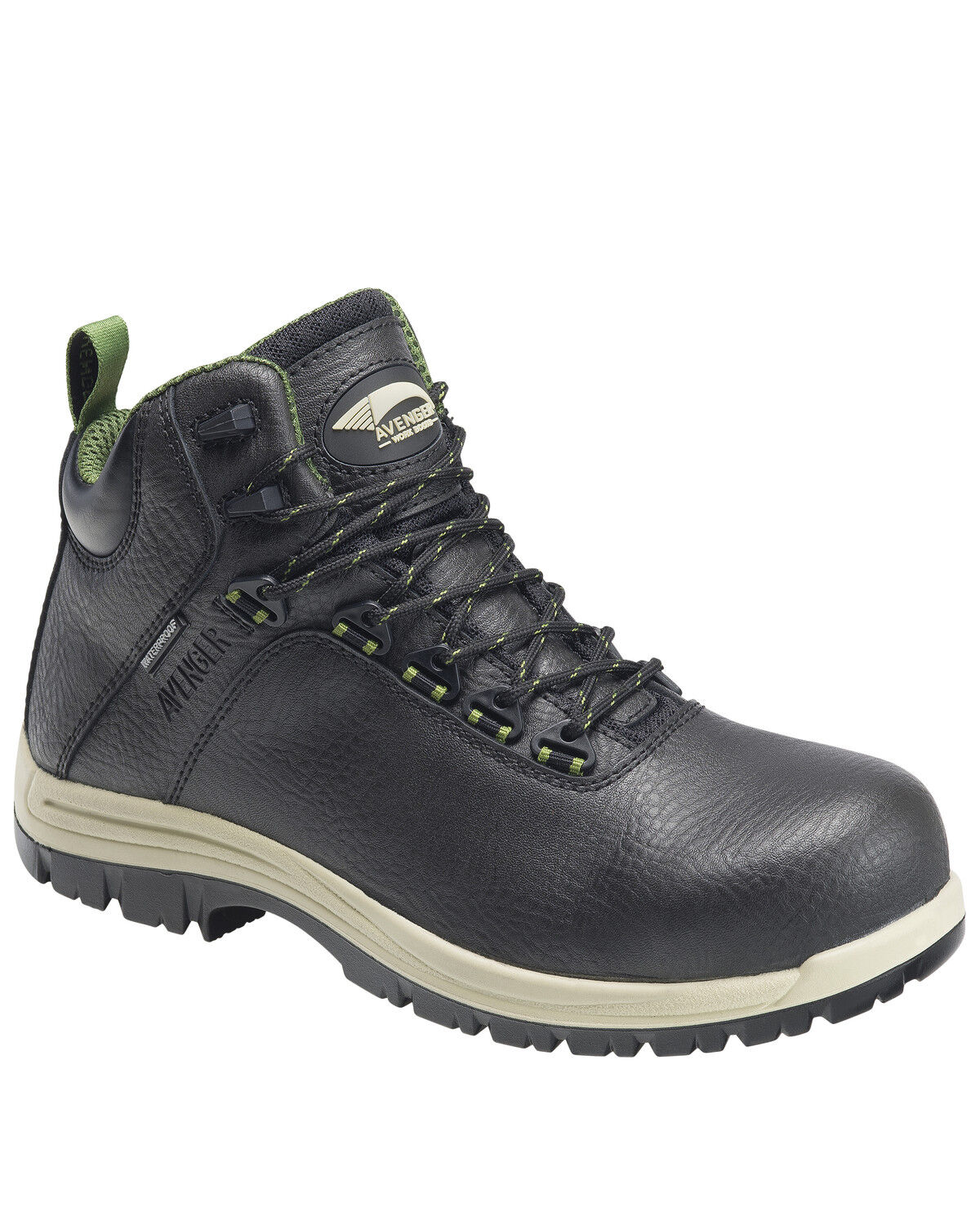 Image #1 - Avenger Men's Breaker Work Boots - Composite Toe, Black, hi-res