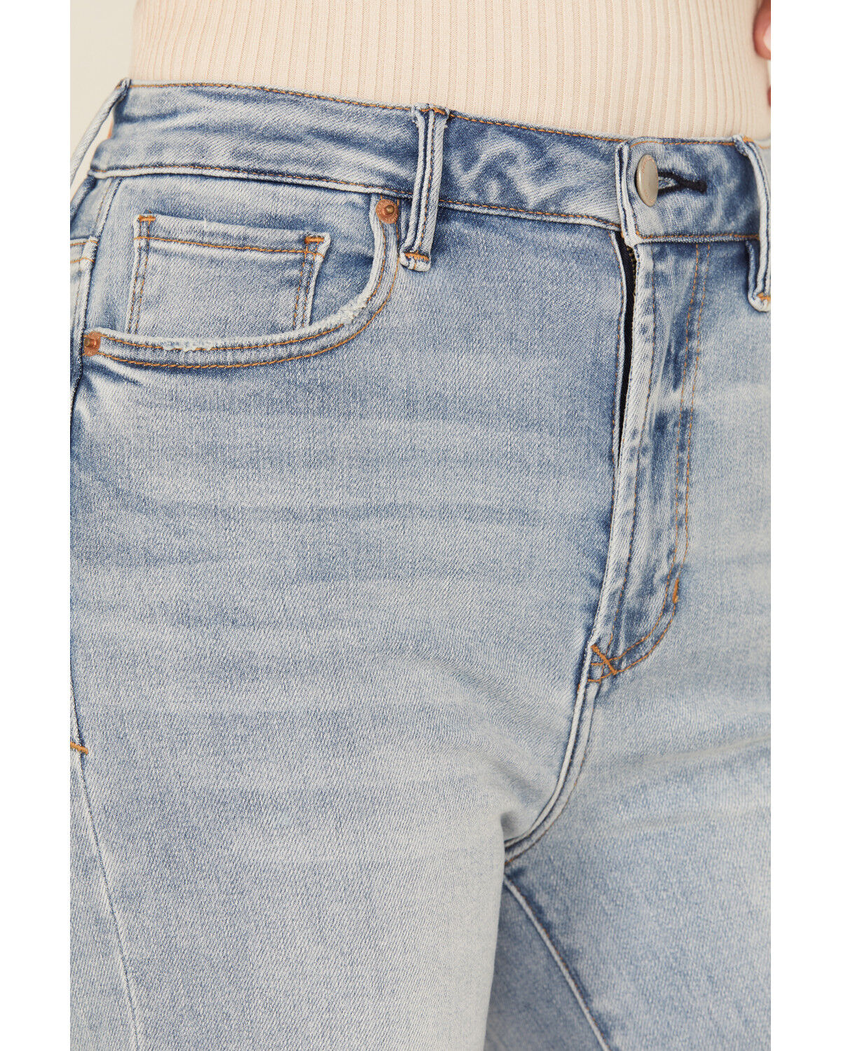 Image #2 - Dear John Women's Fiona Light Wash High Rise Wide Leg Stretch Denim Jeans, Light Wash, hi-res