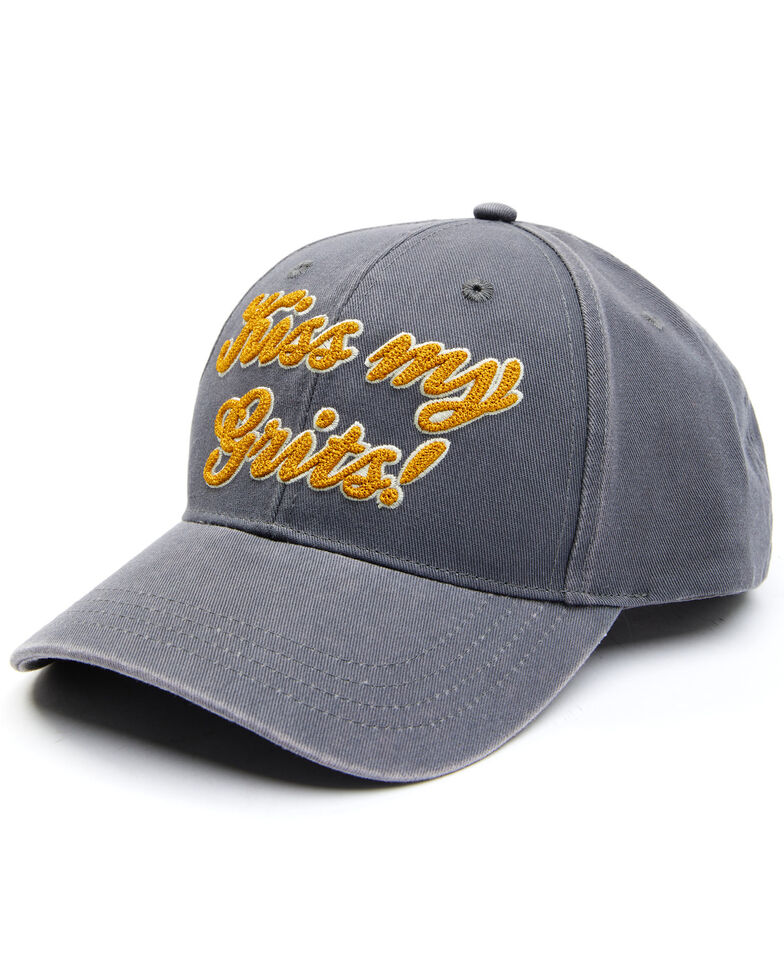 Idyllwind Women's Kiss My Grits Embroidered Canvas Ball Cap , Dark Brown, hi-res