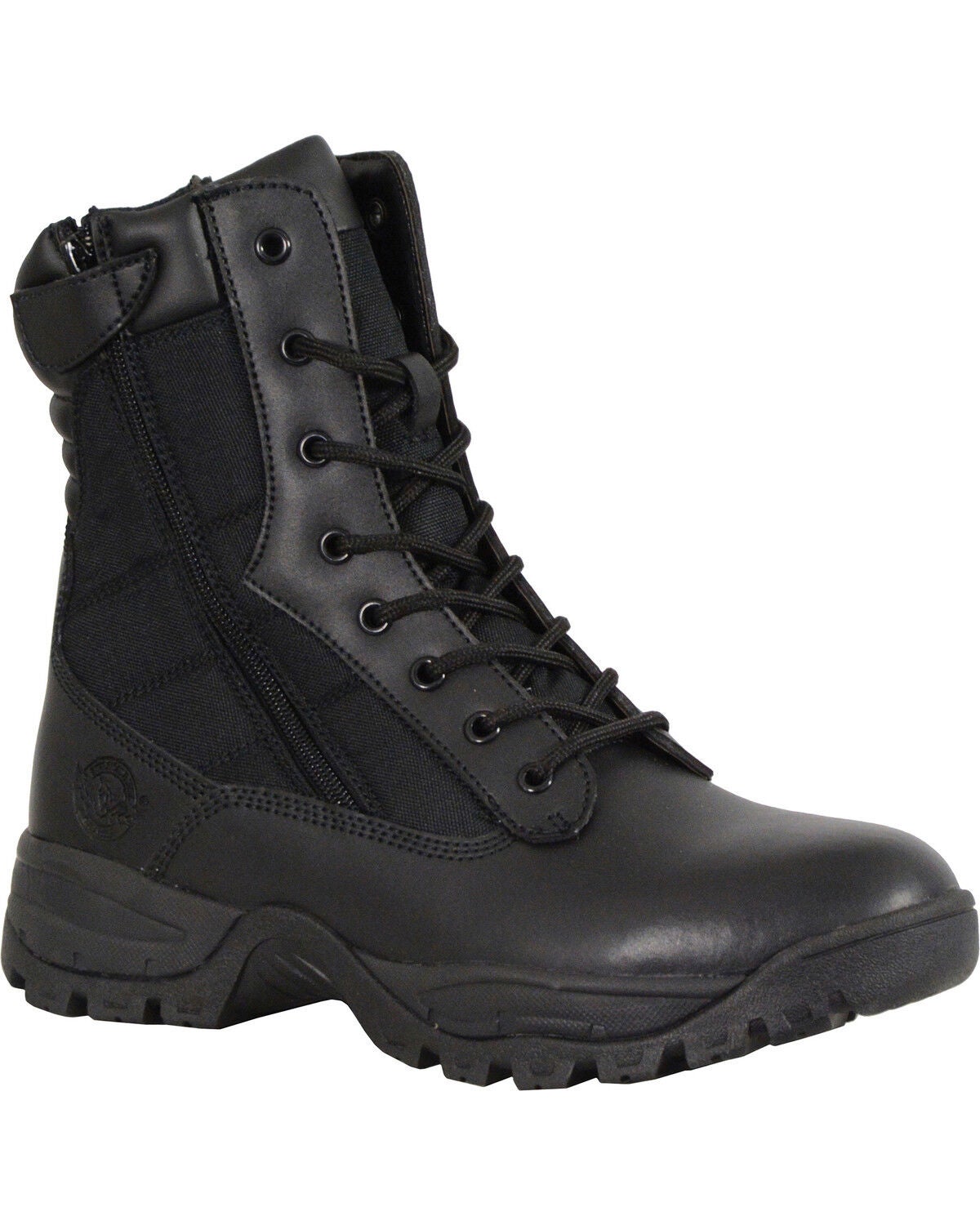 Milwaukee Leather Men's 9" Leather Tactical Boots - Round Toe, Black, hi-res