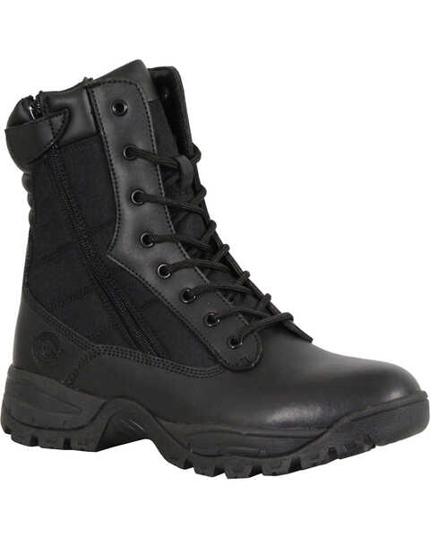 Milwaukee Leather Men's 9" Leather Tactical Boots - Round Toe , Black, hi-res