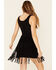Idyllwind Women's Lady Luck Black Faux Suede Fringe Dress, Black, hi-res