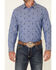 Pendleton Men's Indigo Chambray Allover Dobby Print Long Sleeve Button Down Western Shirt , Indigo, hi-res
