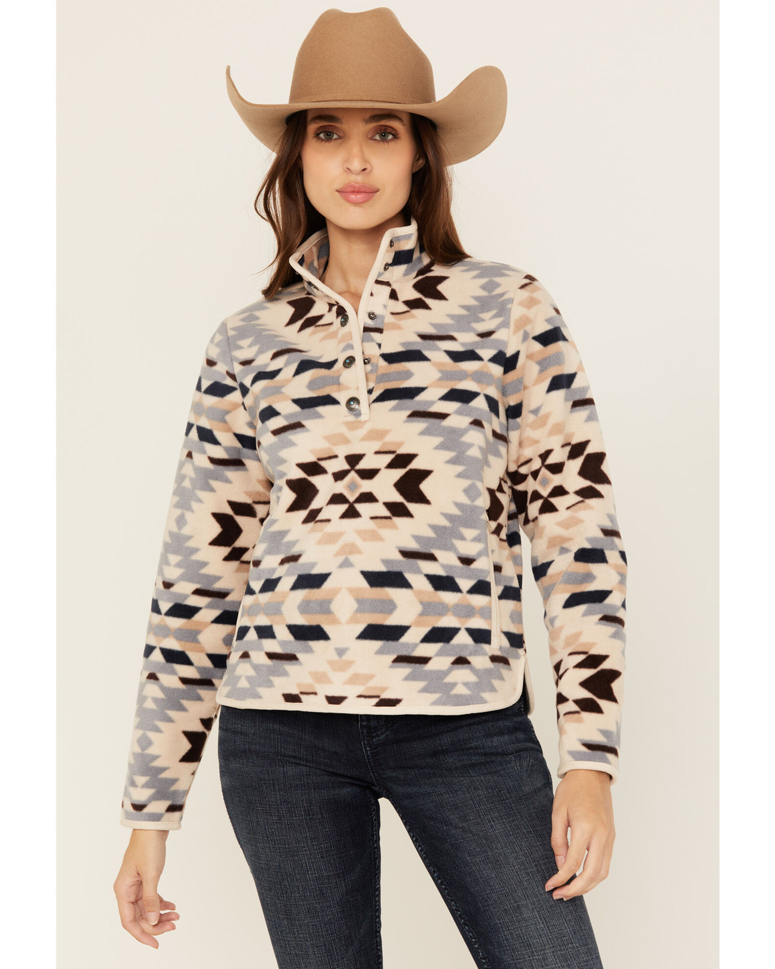 Shyanne Women s Southwestern Print Polar Fleece Pullover Sheplers