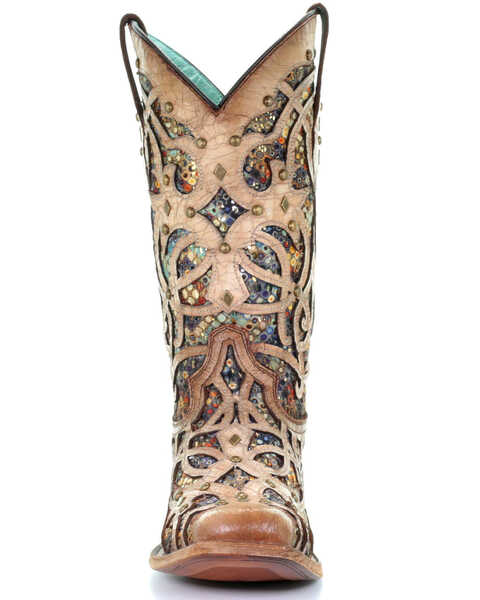 Image #5 - Corral Women's Inlay Western Boots - Square Toe, Ivory, hi-res
