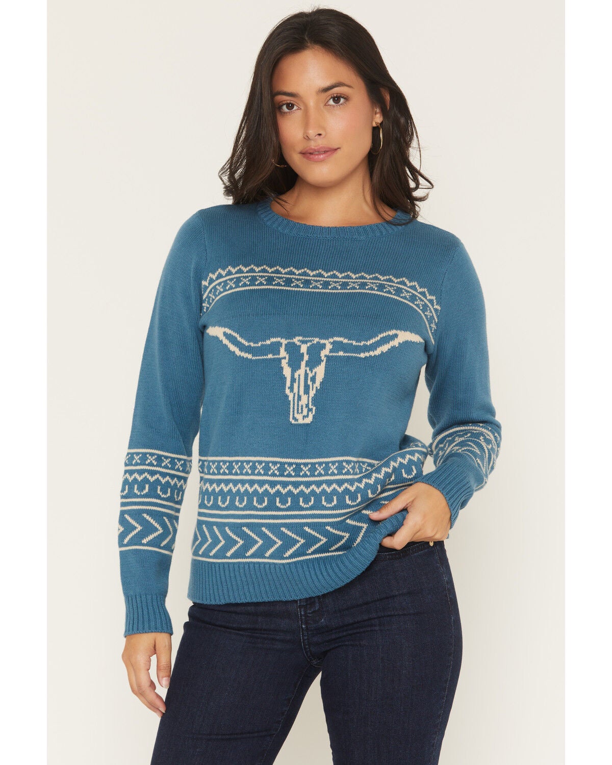 Cotton & Rye Women's Steerhead Sweater, Blue, hi-res