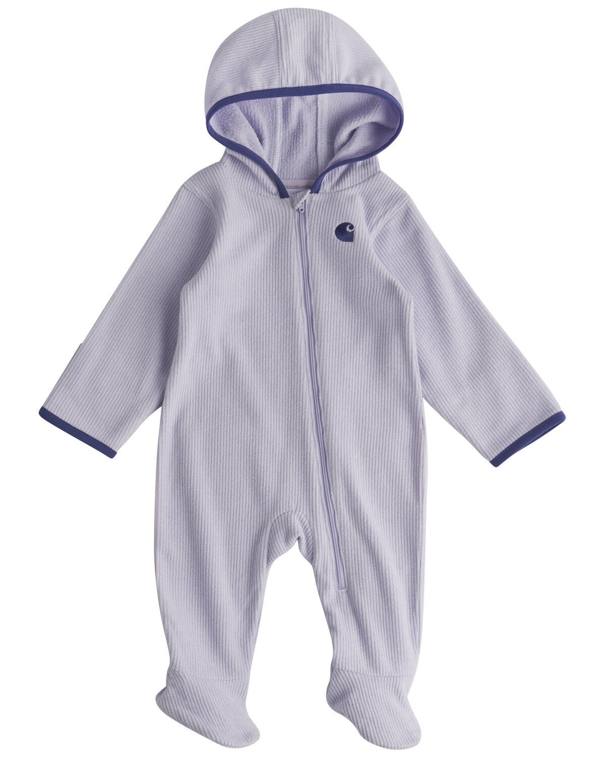 Image #1 - Carhartt Infant Girls' Solid Long Sleeve Hooded Onesie, Purple, hi-res