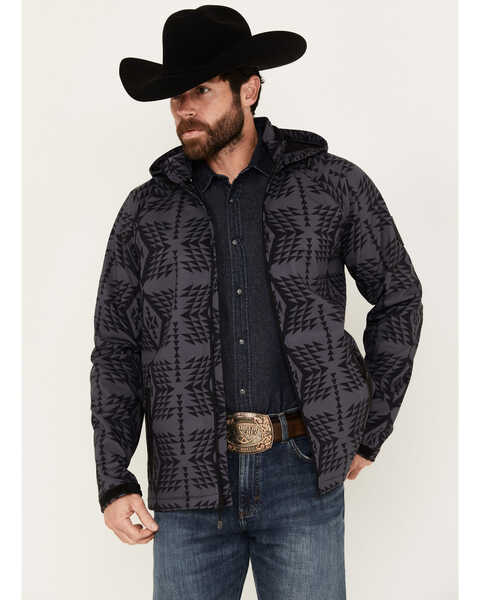 RANK 45® Men's Southwestern Print Softshell Jacket, Charcoal, hi-res