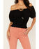 Image #3 - Shyanne Women's Puff Sleeve Smocked Bodice Top, Black, hi-res