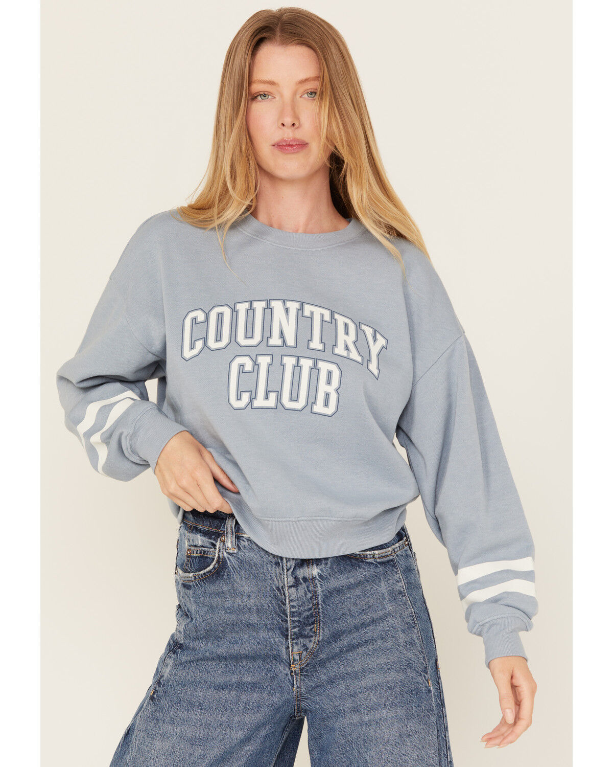 Image #1 - White Crow Women's Country Club Sweatshirt, Blue, hi-res