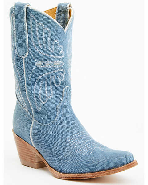 Idyllwind Women's Aces Denim Deux Western Boots - Pointed Toe, Blue, hi-res