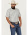 Image #1 - Cody James Men's Gunsmoke Dobby Striped Button-Down Short Sleeve Western Shirt - Big , Cream, hi-res