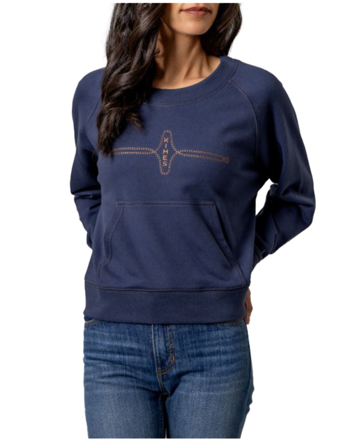 Kimes Ranch Women's Logo Long Sleeve Crewneck, Blue, hi-res