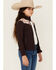 Image #2 - Shyanne Girls' Southwestern Print Softshell Jacket, Chocolate, hi-res