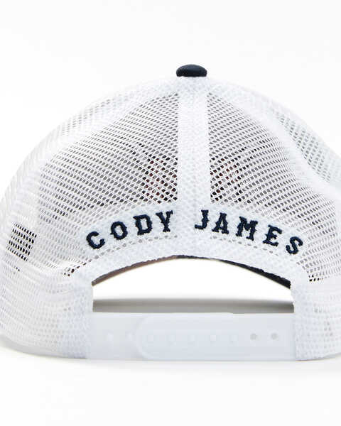 Image #3 - Cody James Men's Long Horn Skull Flag Embroidered Ball Cap , Navy, hi-res