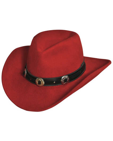 Silverado Women's Addison Crushable Felt Western Fashion Hat, Red, hi-res