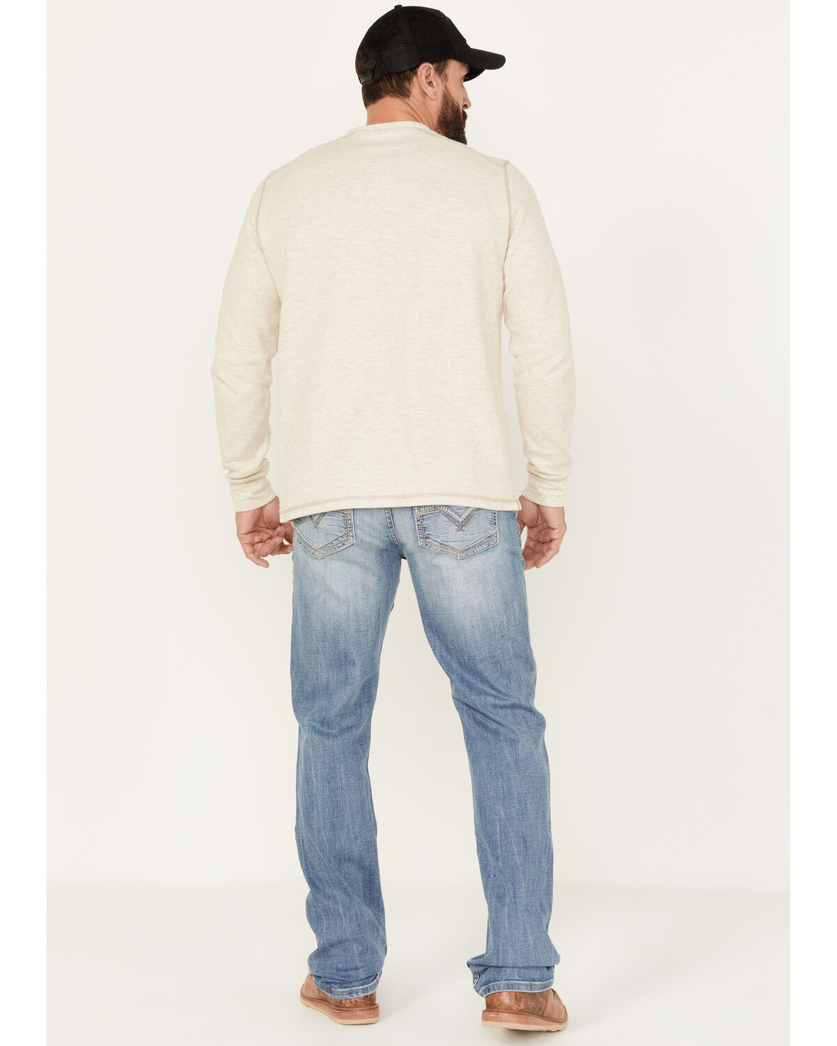 Image #3 - Moonshine Spirit Men's Decker Slim Straight Stretch Denim Jeans, Light Medium Wash, hi-res