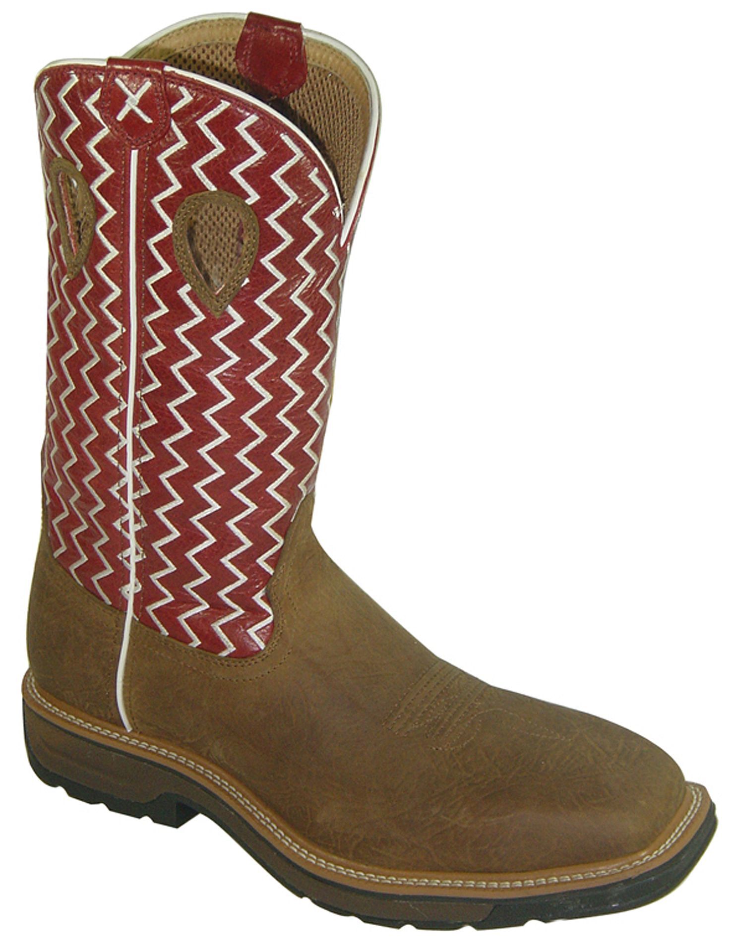 Twisted X Men's Lite Pull On Work Boots - Steel Toe, Distressed, hi-res
