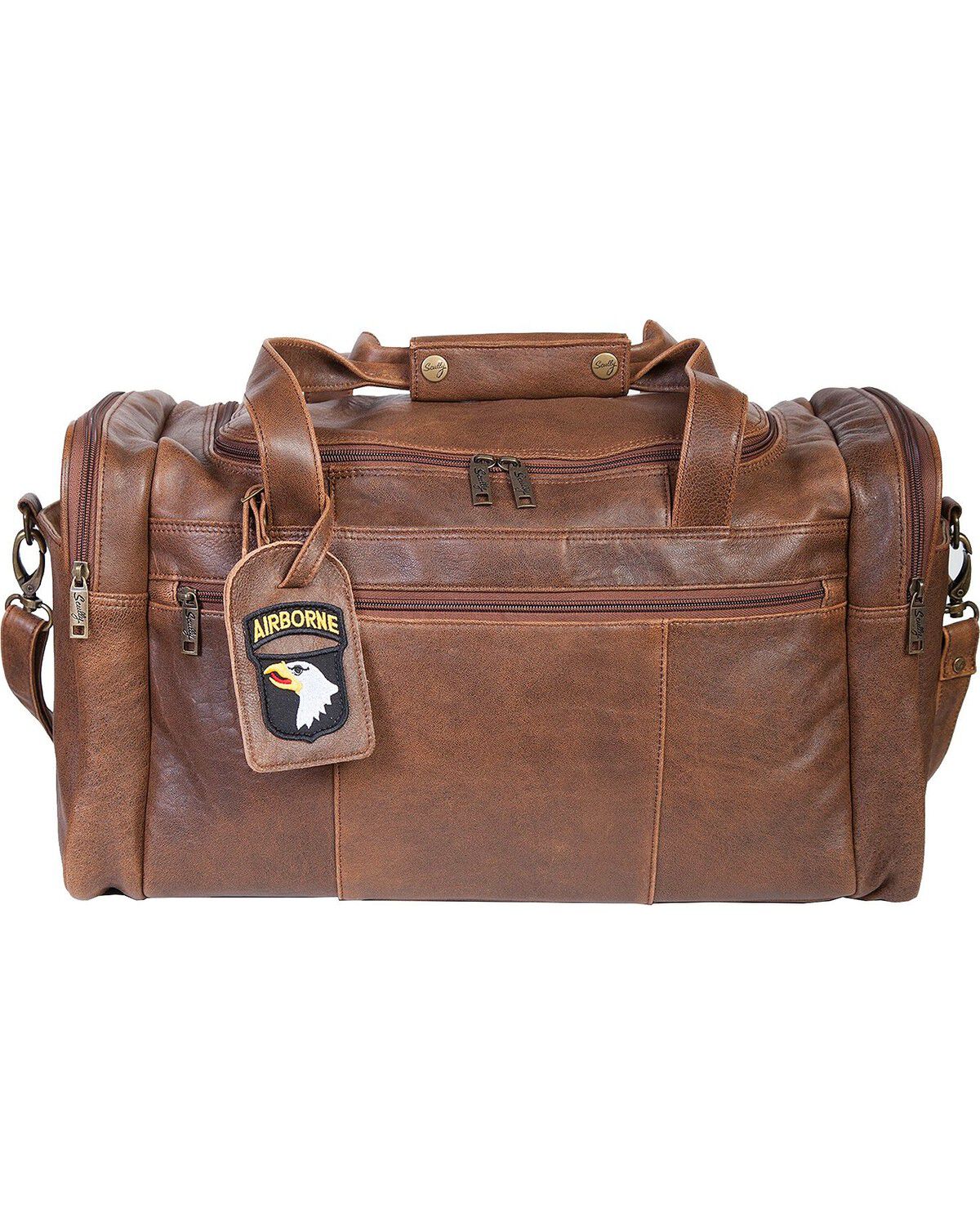 Scully Brown Leather Duffel Bag, Brown, hi-res