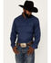 Rock & Roll Denim Men's Tek Geo Pattern Long Sleeve Snap Western Shirt, Blue, hi-res