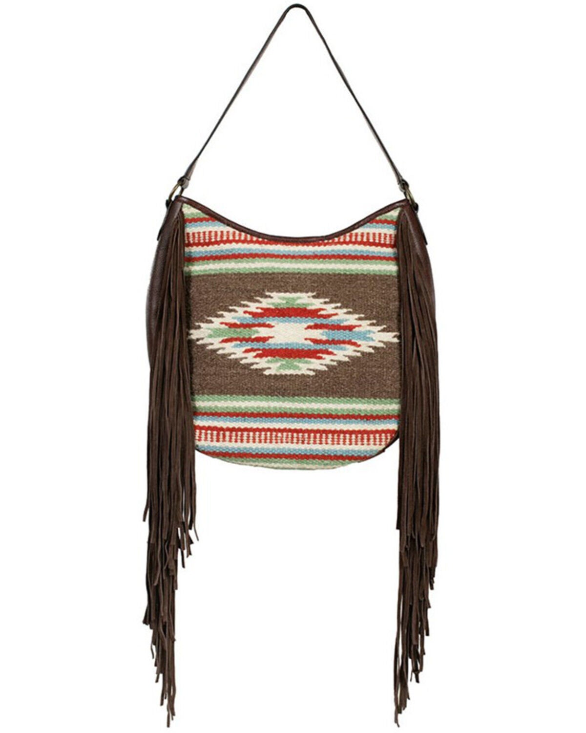 Scully Women's Woven Fringe Handbag, Brown, hi-res
