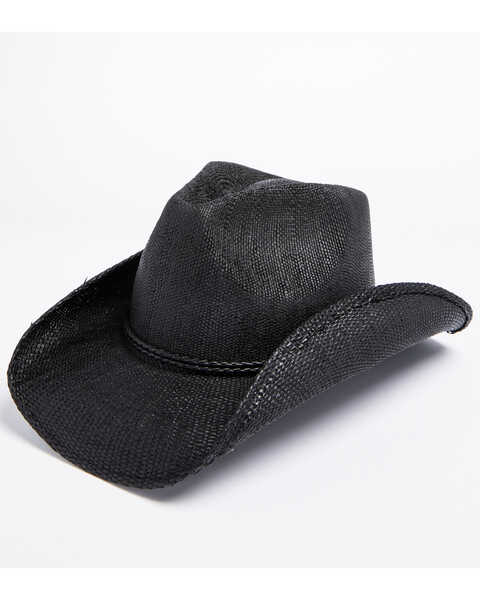 Cody James Kids' Straw Cowboy Hat, Black, hi-res